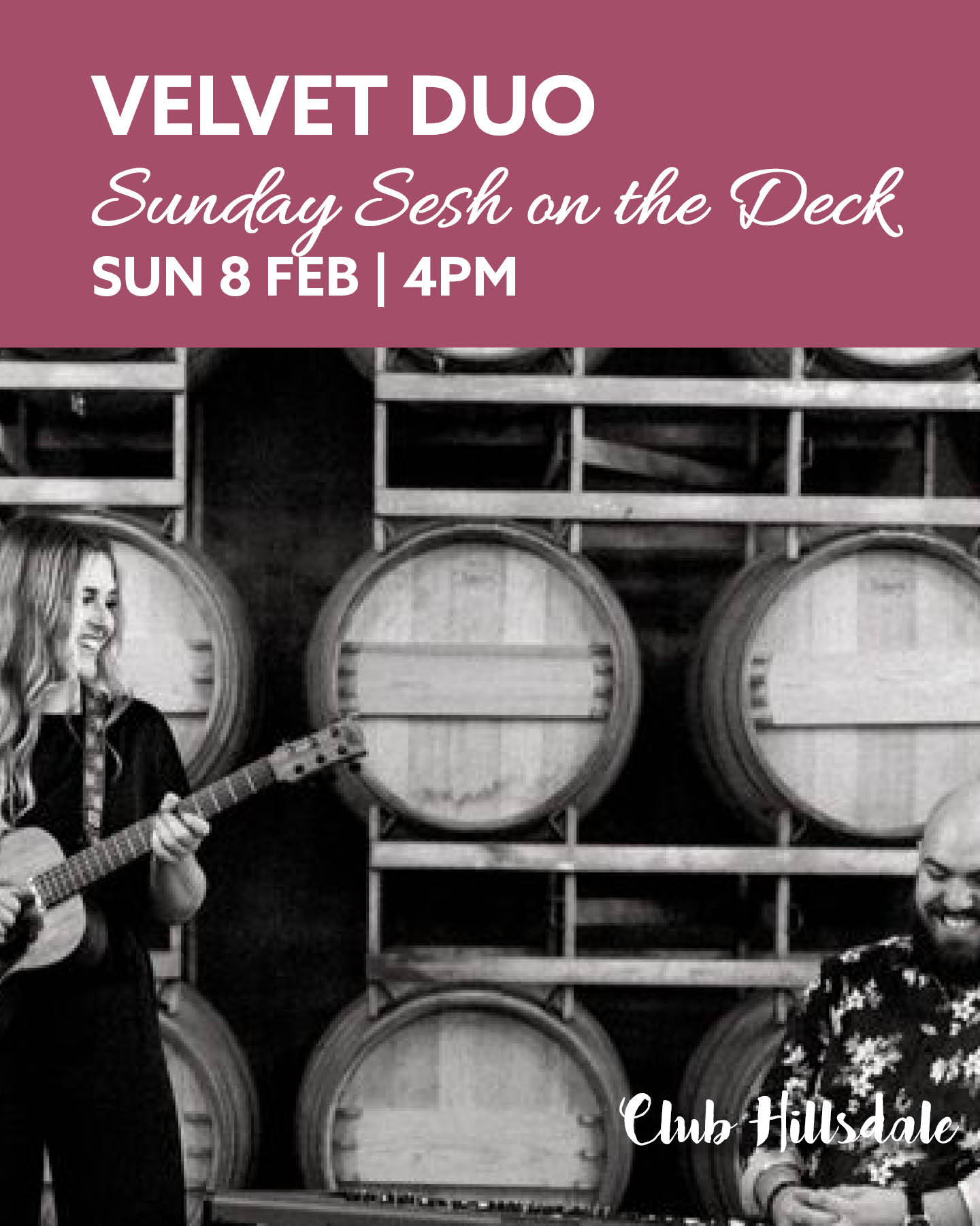 Velvet Duo free live entertainment at Club Hillsdale